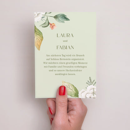 Einladungskarte Hochzeit Porträt Liebesgarten foto N° 3