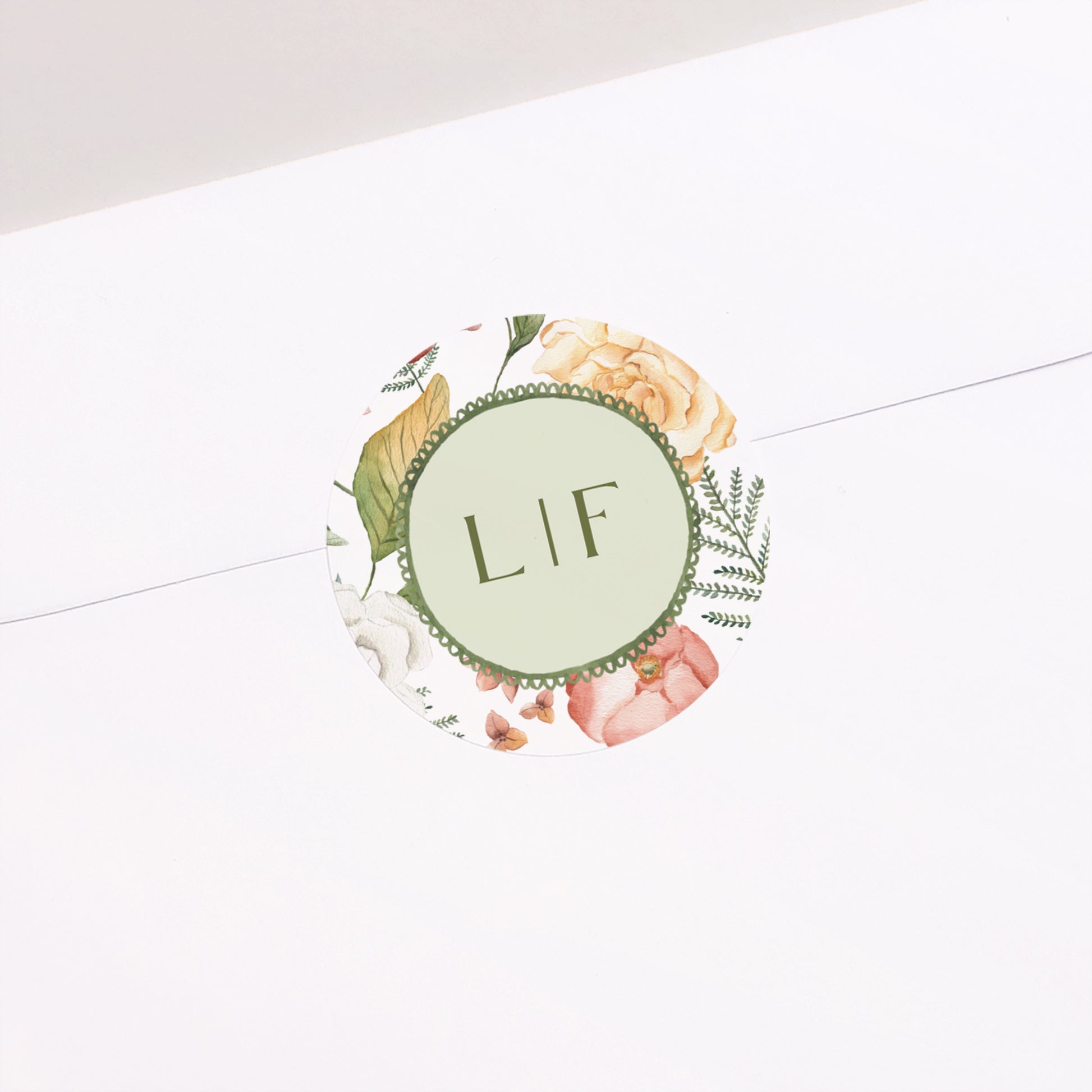 Sticker Hochzeit Rund Liebesgarten foto N° 1