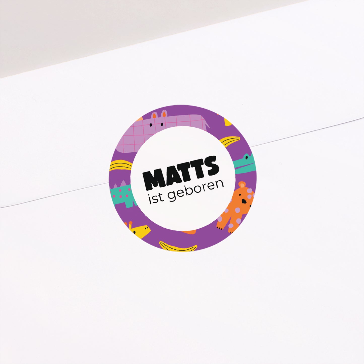 Sticker Geburt Rund Safari Pop foto N° 1