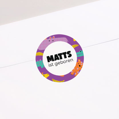 Sticker Geburt Rund Safari Pop foto N° 1