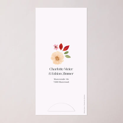Hochzeitseinladung Tasche, 2 Karten, runden Etikett Liebesherbarium foto N° 4