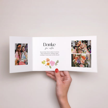 Dankeskarte Hochzeit Asymmetrisches Triptychon Liebesherbarium foto N° 2