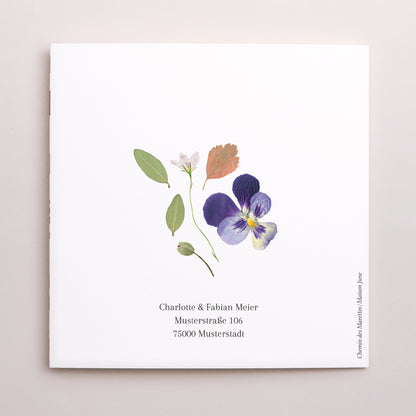 Dankeskarte Hochzeit Asymmetrisches Triptychon Liebesherbarium foto N° 3