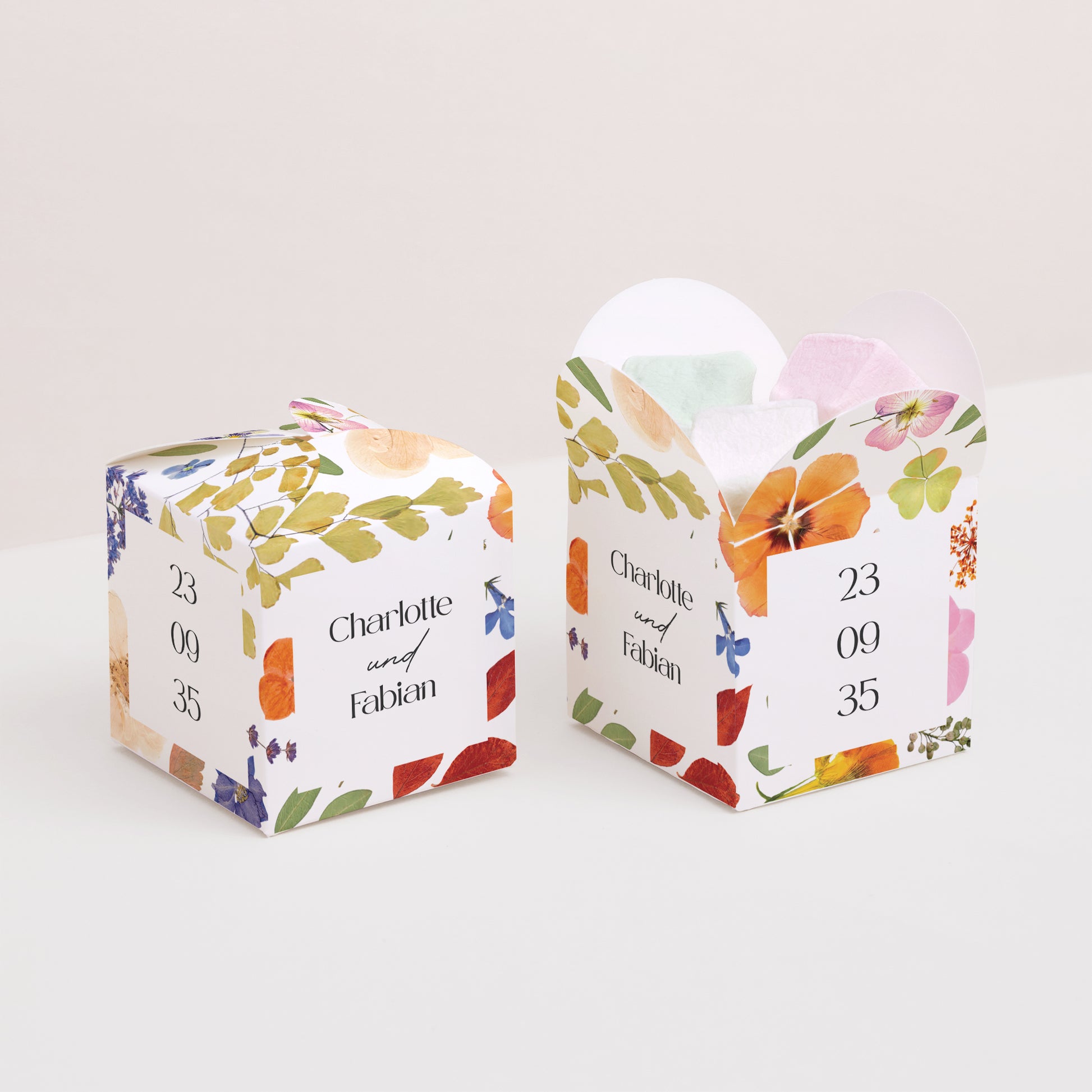 Geschenkbox Hochzeit Schmetterlingsöffnung Liebesherbarium foto N° 2