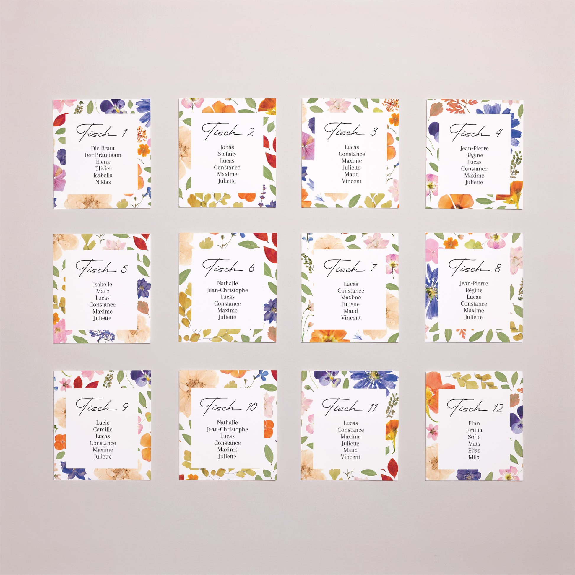 Sitzplan Hochzeit Pack von 12 Liebesherbarium foto N° 1