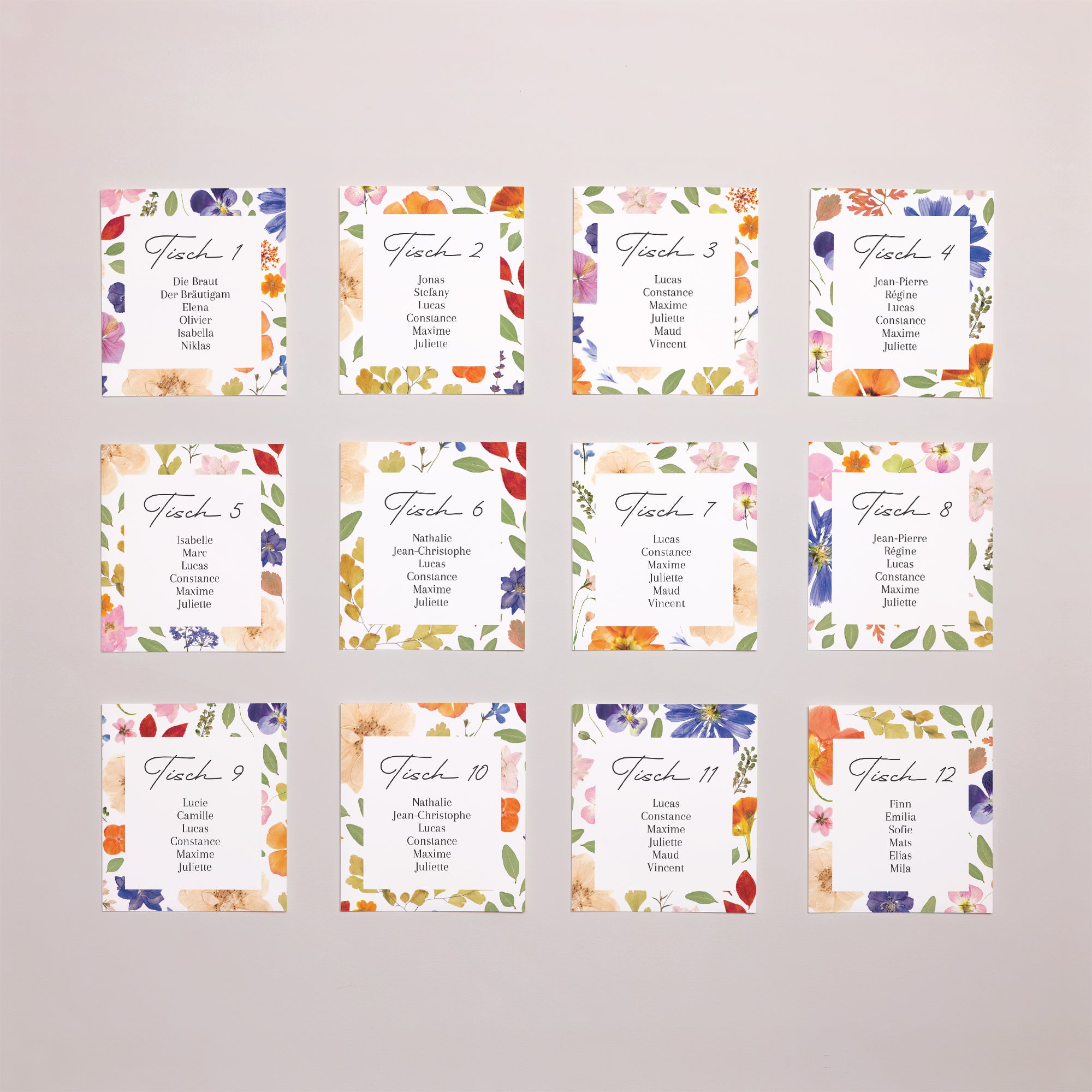 Sitzplan Hochzeit Pack von 12 Liebesherbarium foto N° 1