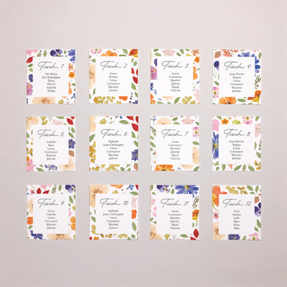 Sitzplan Hochzeit Pack von 12 Liebesherbarium foto N° 1