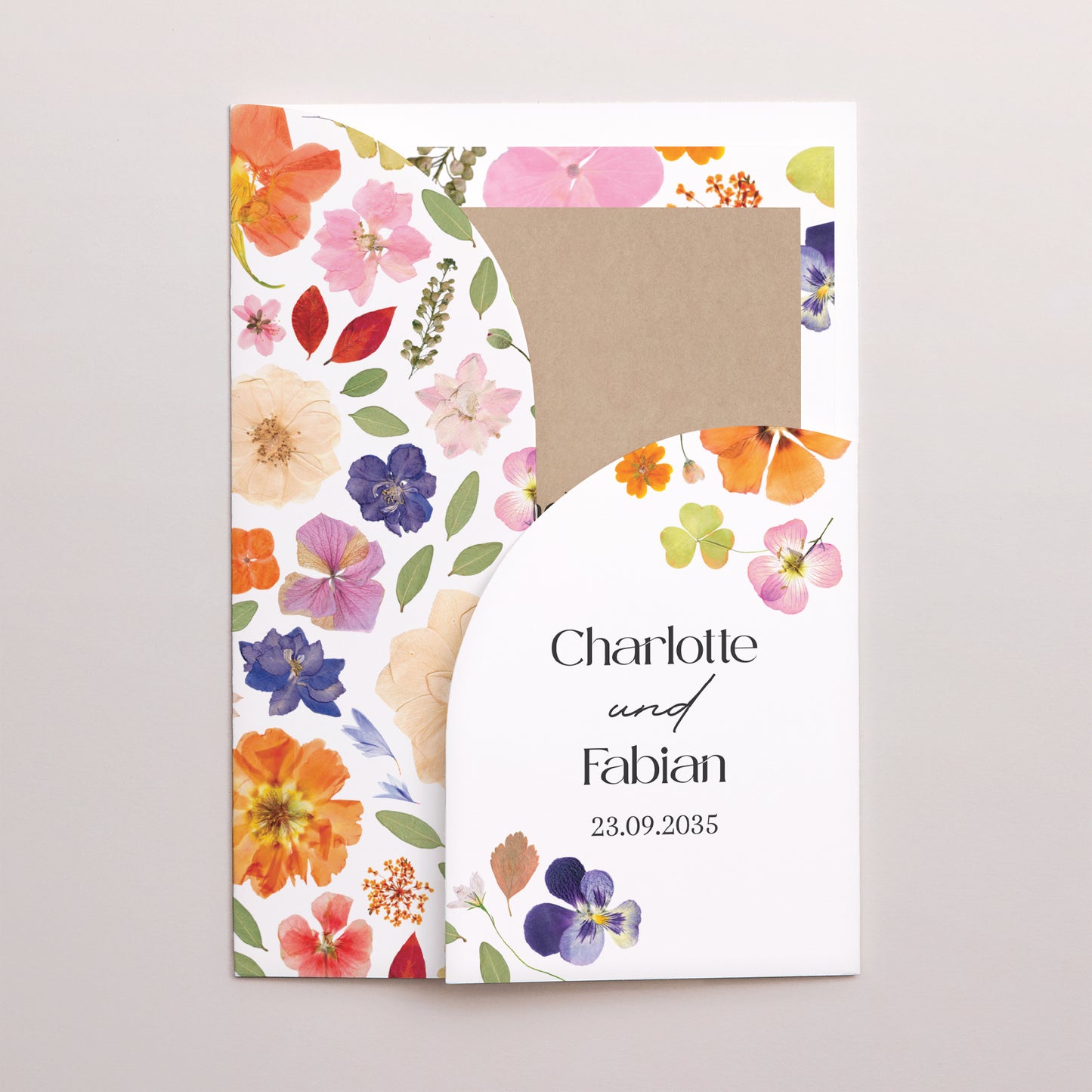 Hochzeitseinladung Hülle für 2 Karten Liebesherbarium foto N° 1