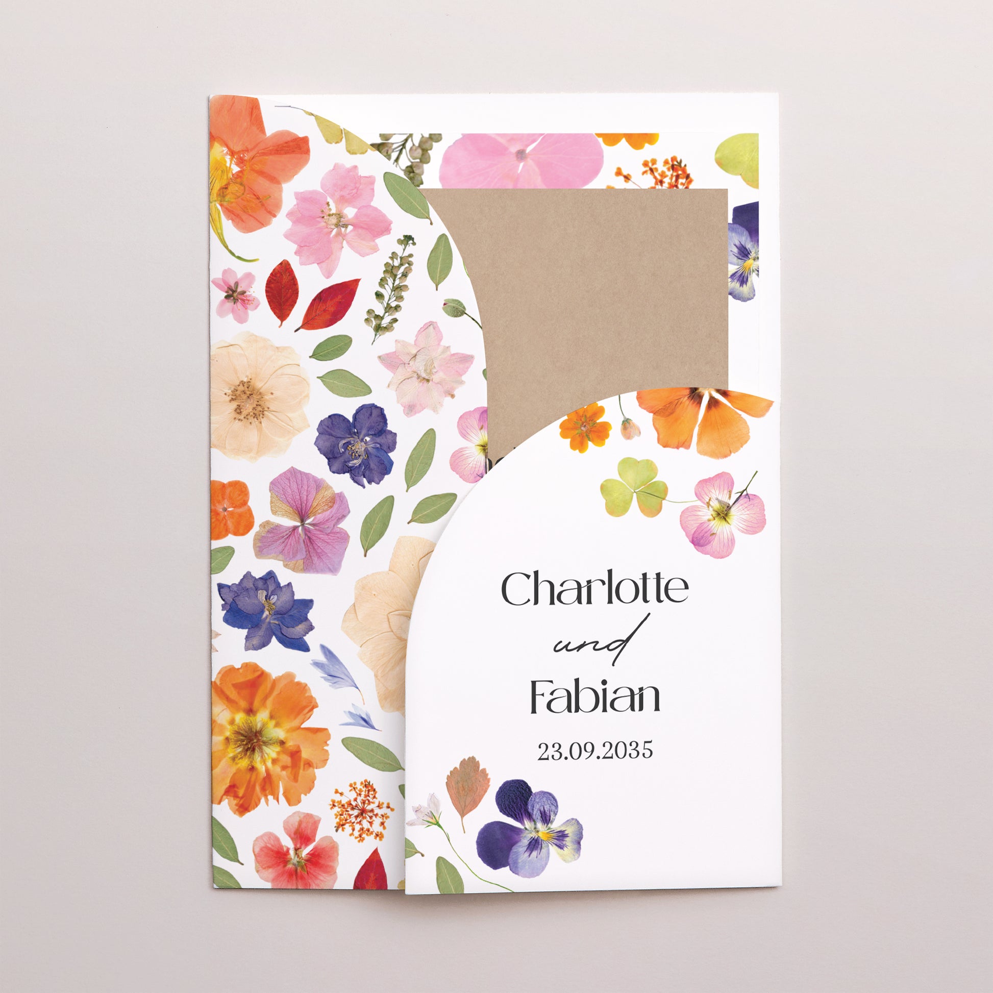 Hochzeitseinladung Hülle für 2 Karten Liebesherbarium foto N° 1