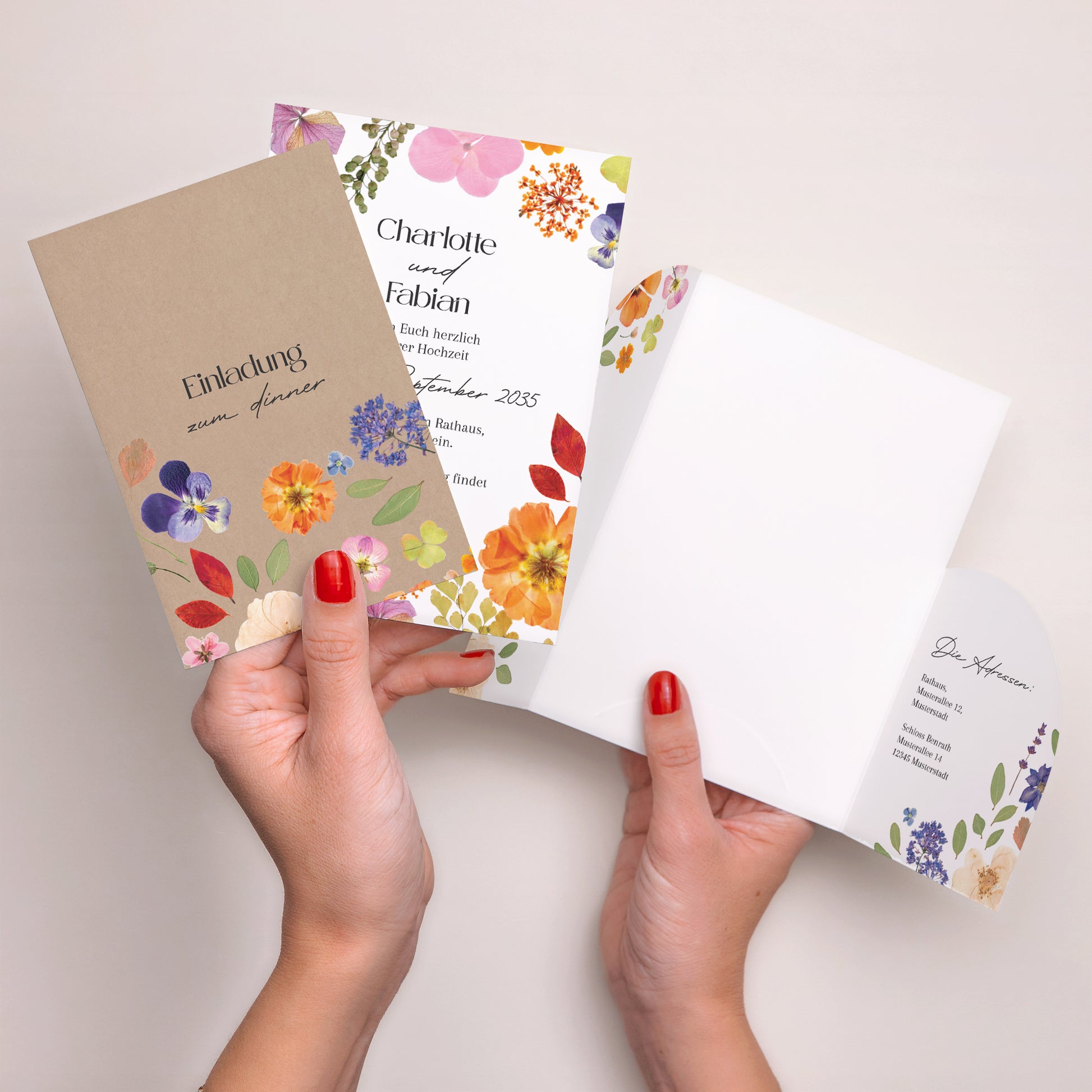 Hochzeitseinladung Hülle für 2 Karten Liebesherbarium foto N° 4