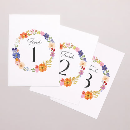 Tischnummern Hochzeit Rechteck Liebesherbarium foto N° 1