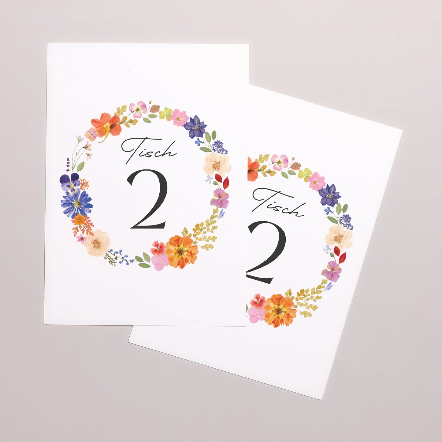 Tischnummern Hochzeit Rechteck Liebesherbarium foto N° 2