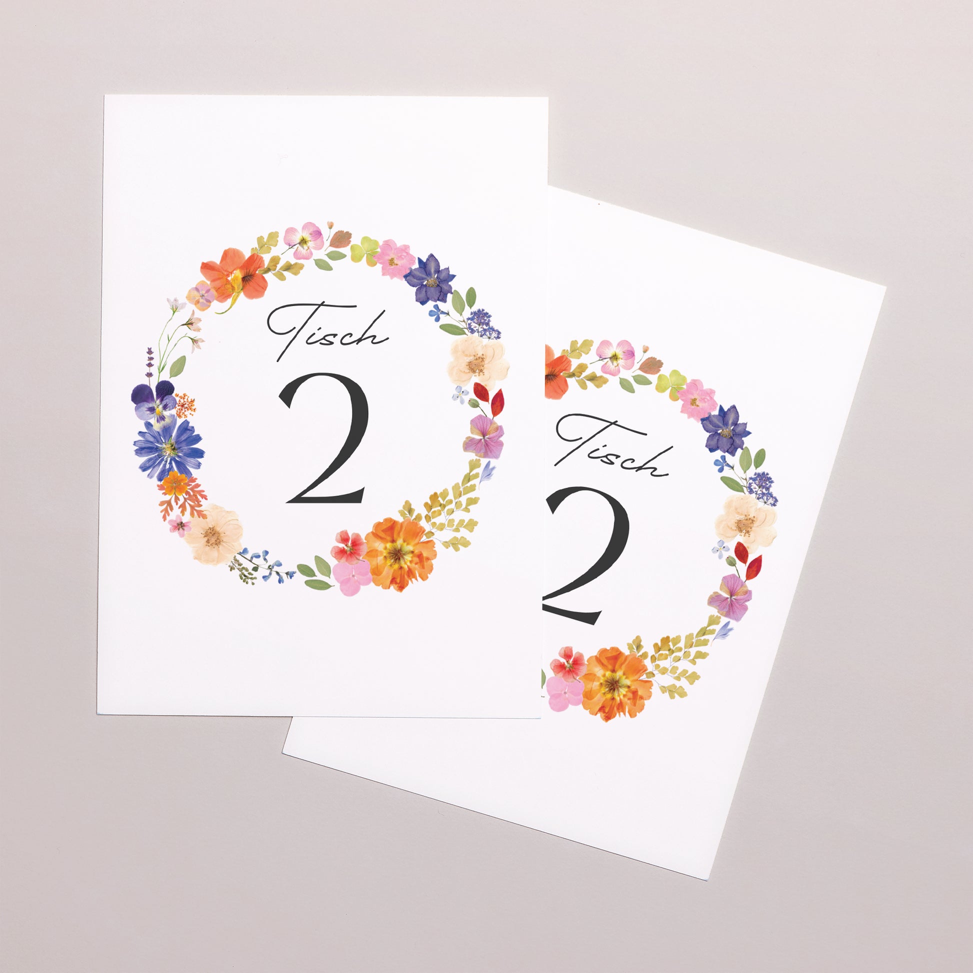 Tischnummern Hochzeit Rechteck Liebesherbarium foto N° 2