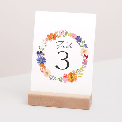 Tischnummern Hochzeit Rechteck Liebesherbarium foto N° 3