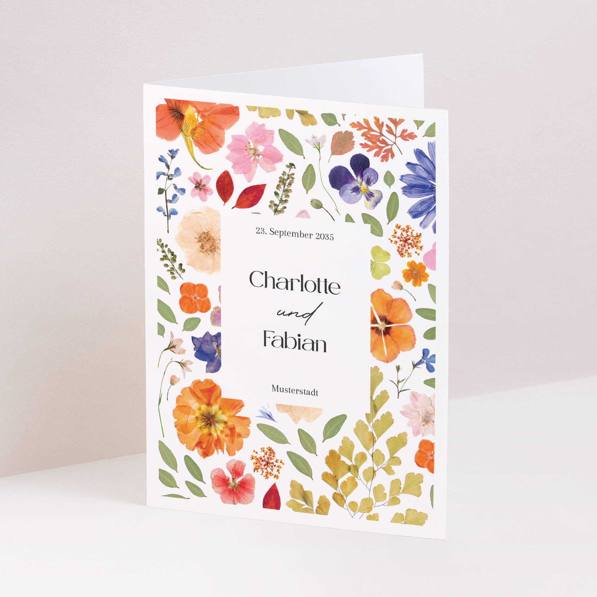 Hochzeitseinladung Doppelflügelporträt Liebesherbarium foto N° 1