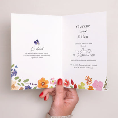 Hochzeitseinladung Doppelflügelporträt Liebesherbarium foto N° 2