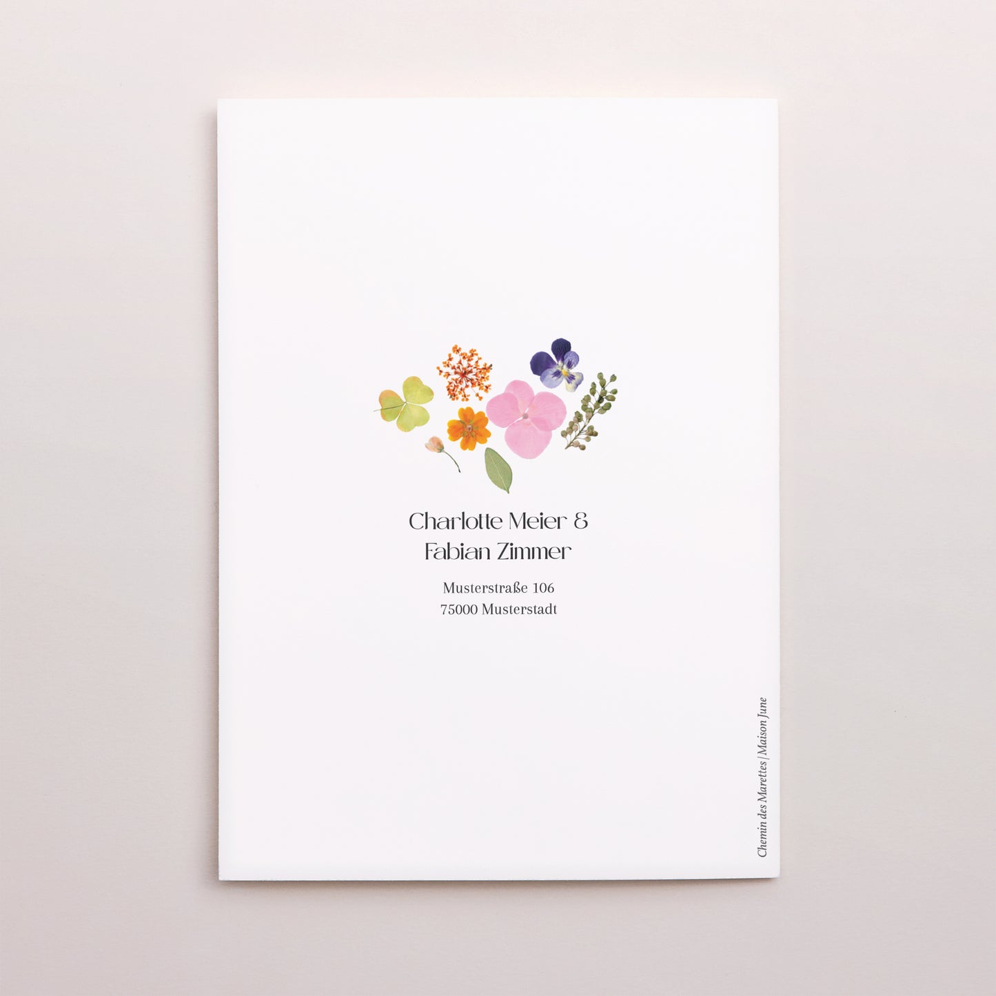 Hochzeitseinladung Doppelflügelporträt Liebesherbarium foto N° 3