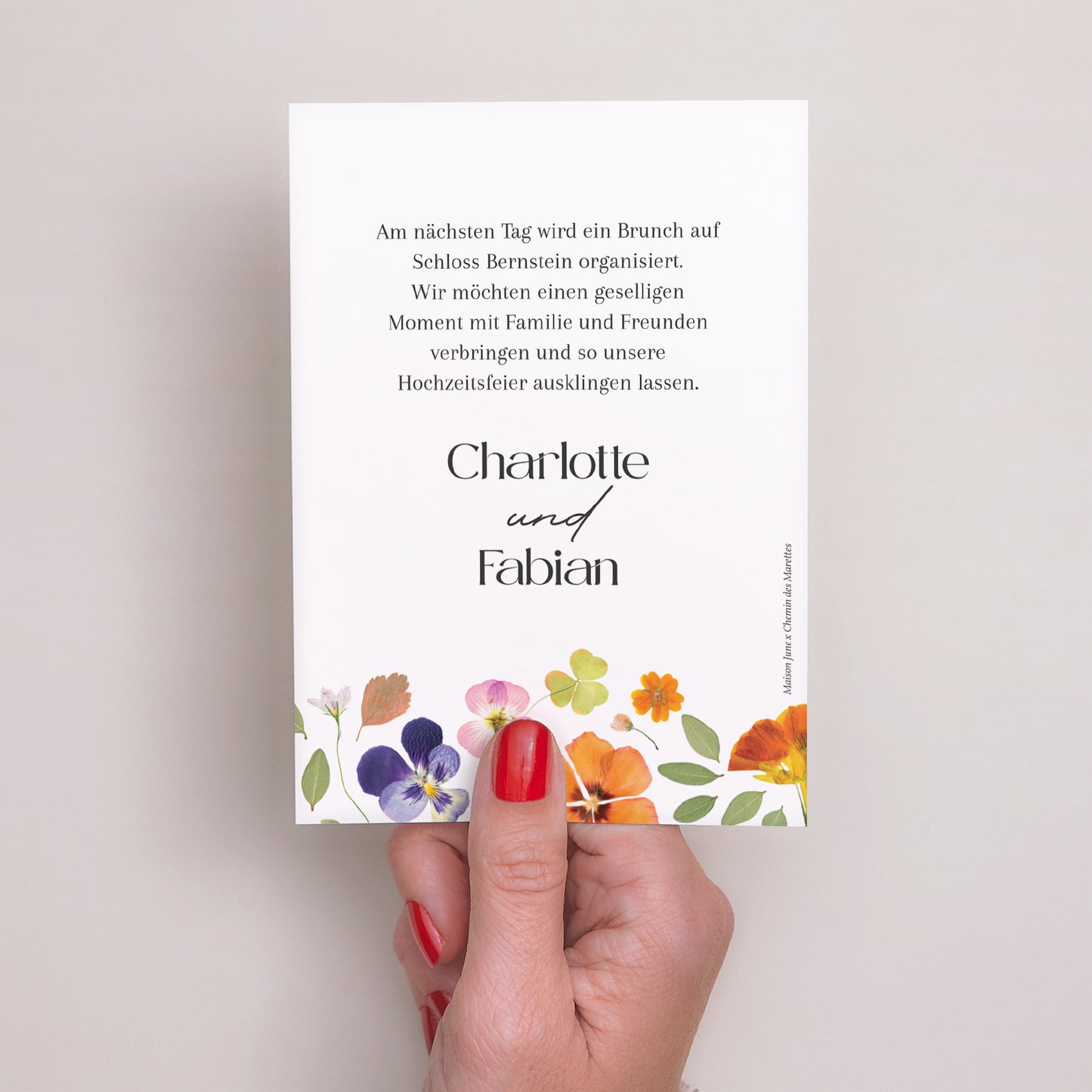 Einladungskarte Hochzeit Porträt Liebesherbarium foto N° 3