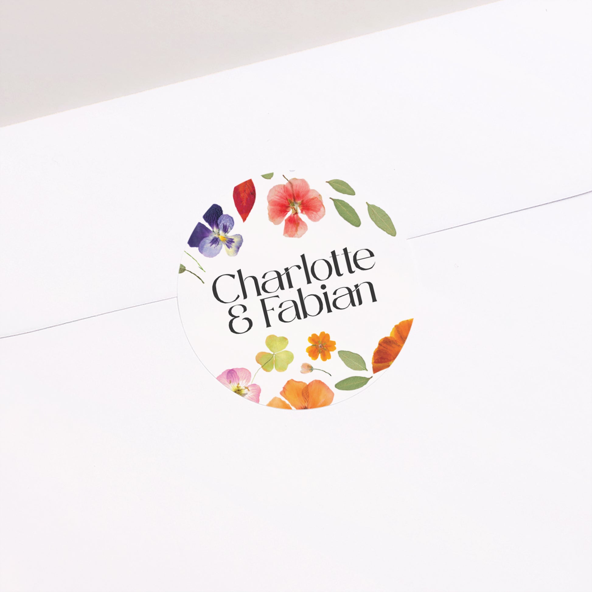 Sticker Hochzeit Rund Liebesherbarium foto N° 1