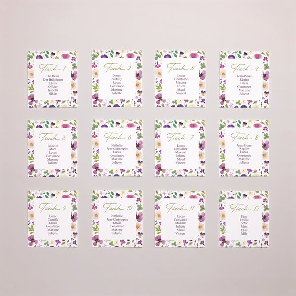 Sitzplan Hochzeit Pack von 12 Blumenrunde foto