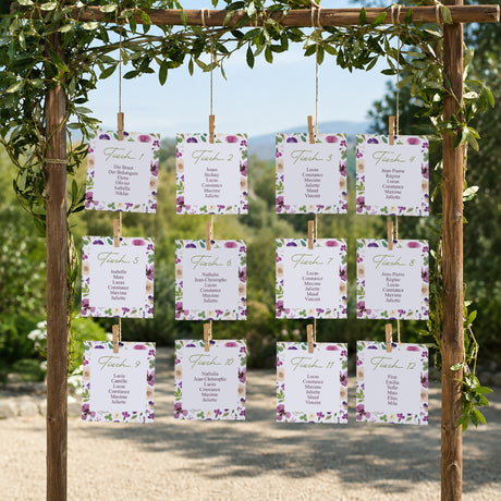 Sitzplan Hochzeit Pack von 12 Blumenrunde