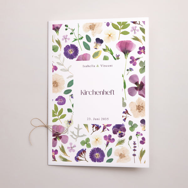 Kirchenheft Hochzeit Doppelflügel Blumenrunde foto