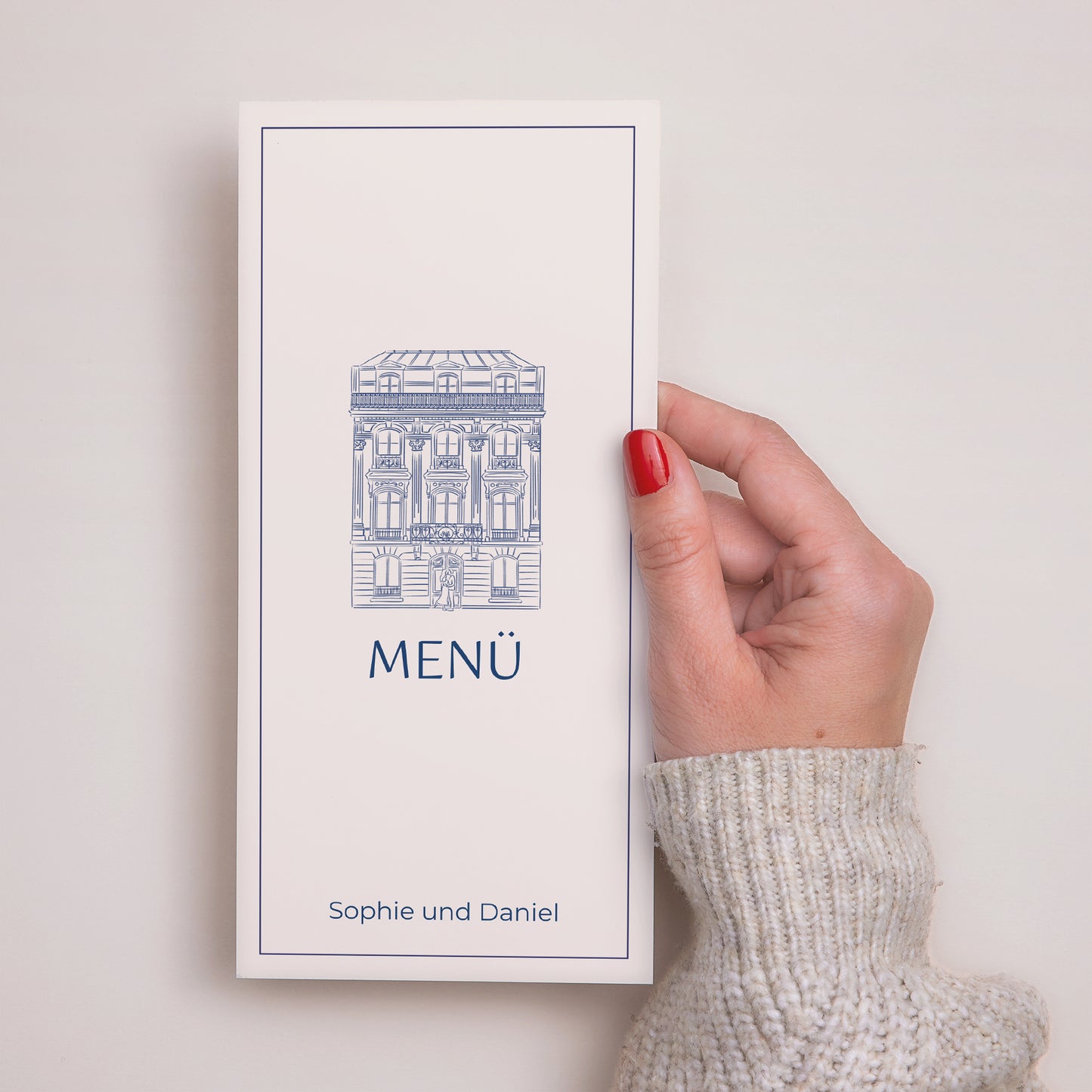 Menükarte Hochzeit Panoramatisches Porträt Faubourg Saint-Honoré foto N° 2