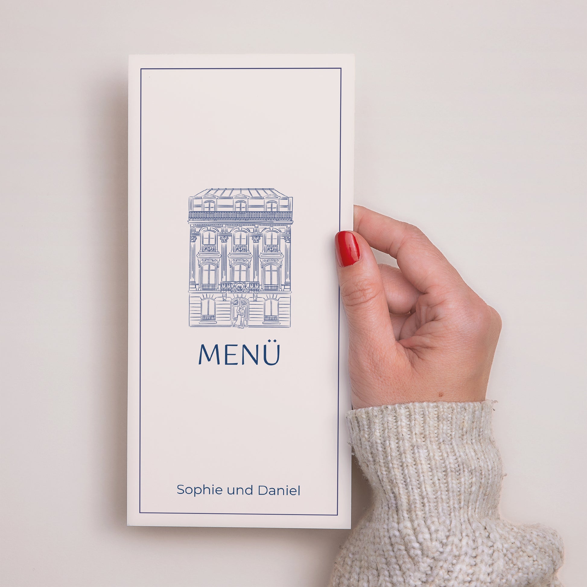 Menükarte Hochzeit Panoramatisches Porträt Faubourg Saint-Honoré foto N° 2