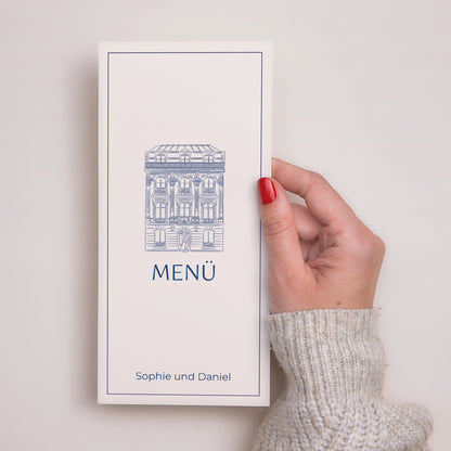 Menükarte Hochzeit Panoramatisches Porträt Faubourg Saint-Honoré foto N° 2