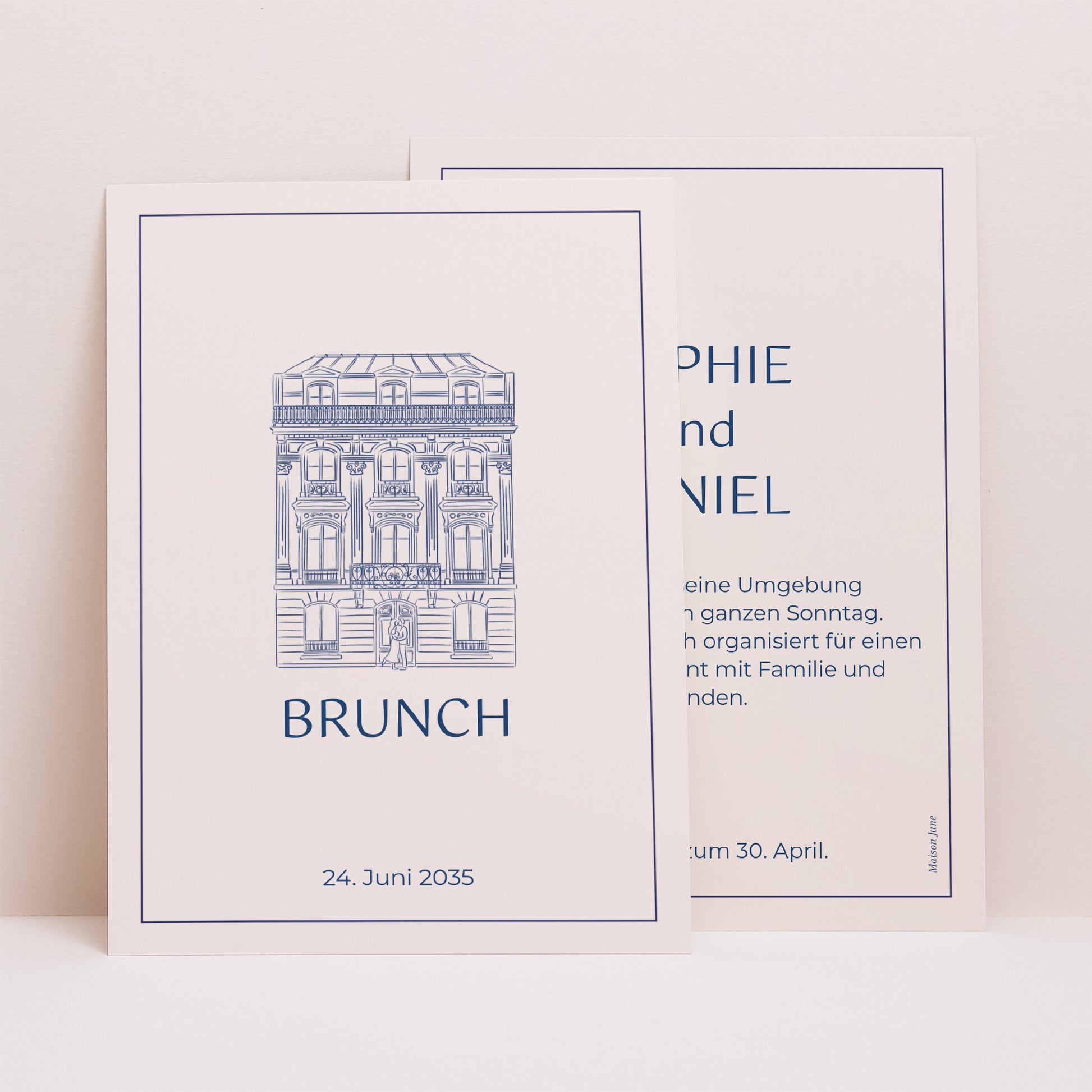 Einladungskarte Hochzeit Porträt Faubourg Saint-Honoré foto N° 1