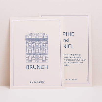 Einladungskarte Hochzeit Porträt Faubourg Saint-Honoré foto N° 1