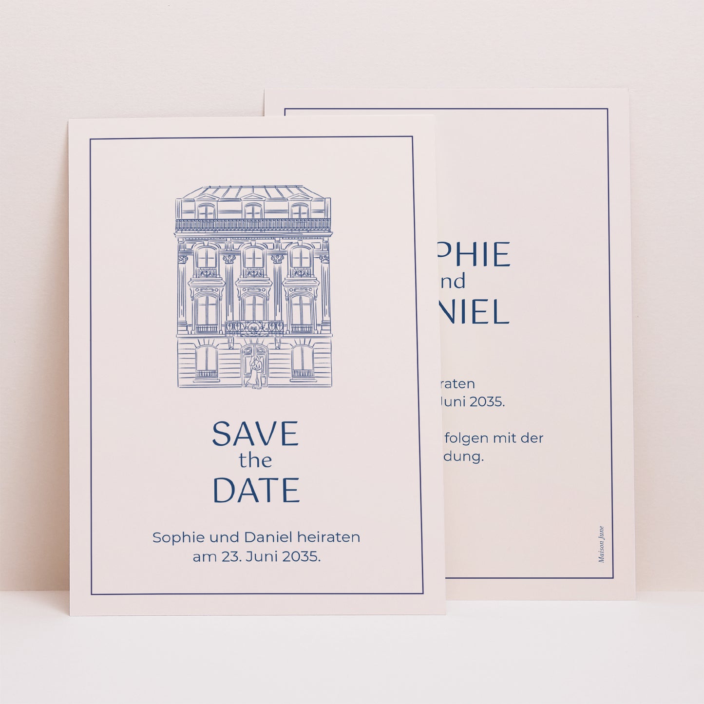 Save the date Karte Hochzeit Porträt Faubourg Saint-Honoré foto N° 1