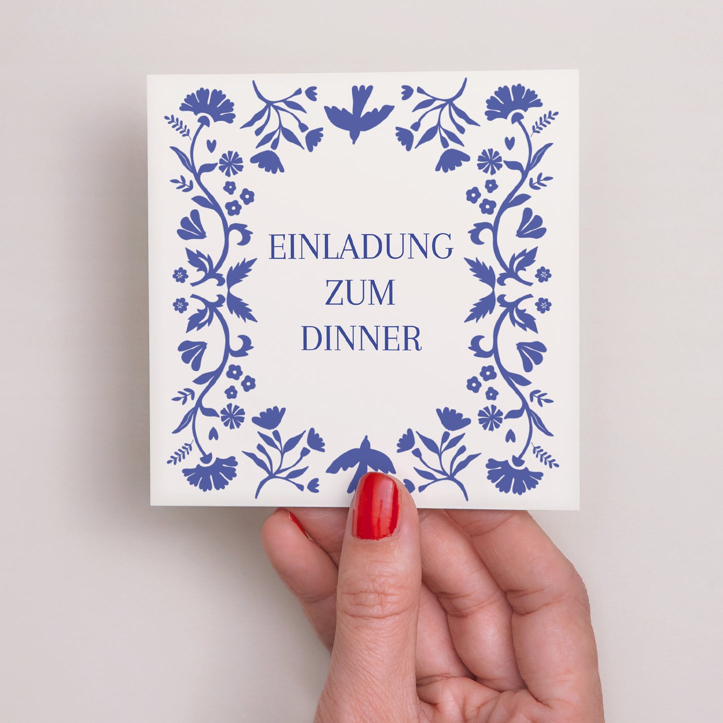 Einladungskarte Hochzeit Quadrat Herzblau foto N° 2