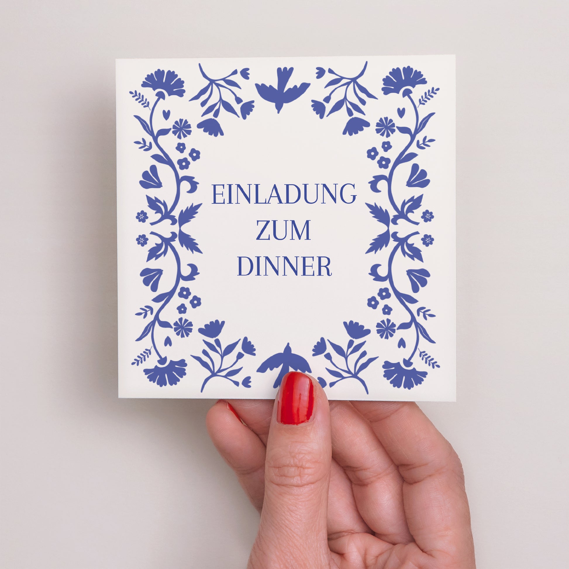 Einladungskarte Hochzeit Quadrat Herzblau foto N° 2