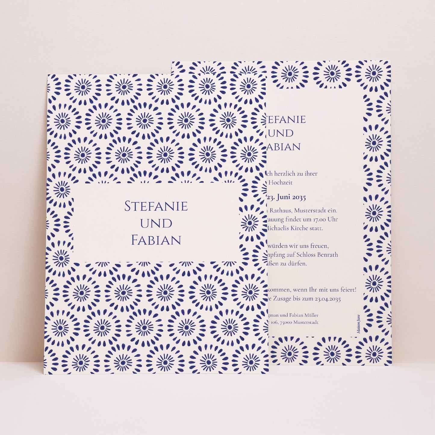 Hochzeitseinladung Porträt Versprechen des Azur foto N° 1