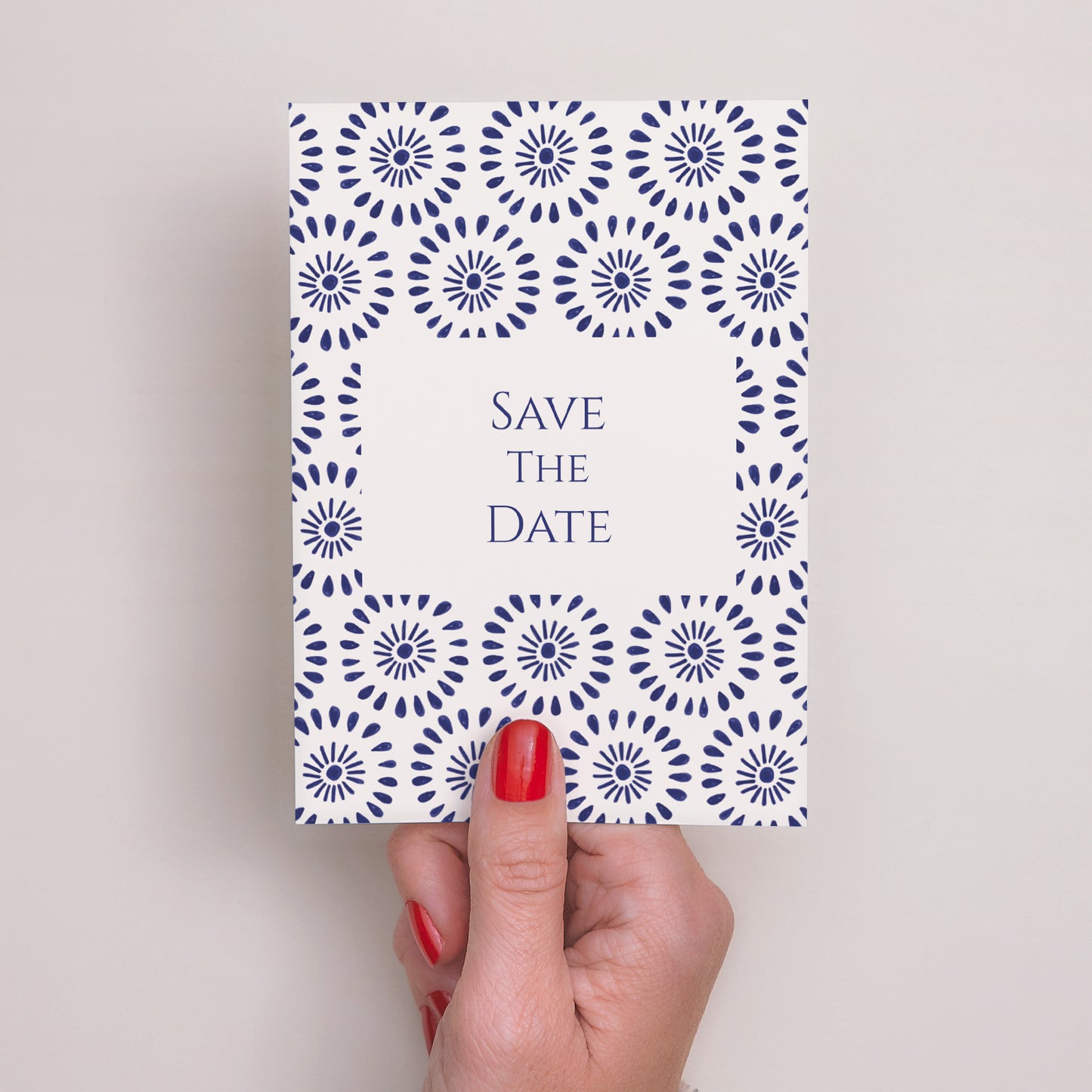 Save the date Karte Hochzeit Porträt Versprechen des Azur foto N° 2