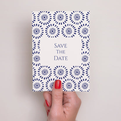Save the date Karte Hochzeit Porträt Versprechen des Azur foto N° 2