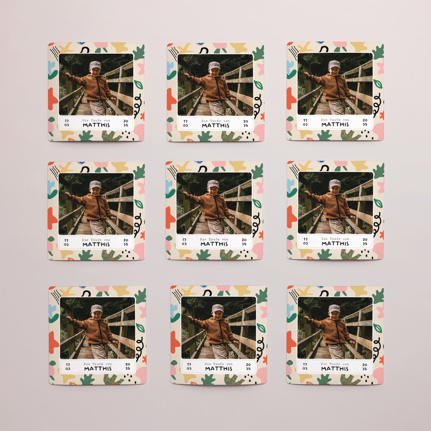 Dankeskarte Taufe Satz von 9, magnetisch. Matisse ganz in Farbe foto N° 3
