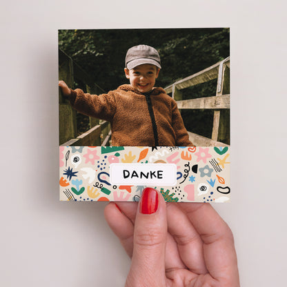 Dankeskarte Taufe Quadrat Matisse ganz in Farbe foto N° 2