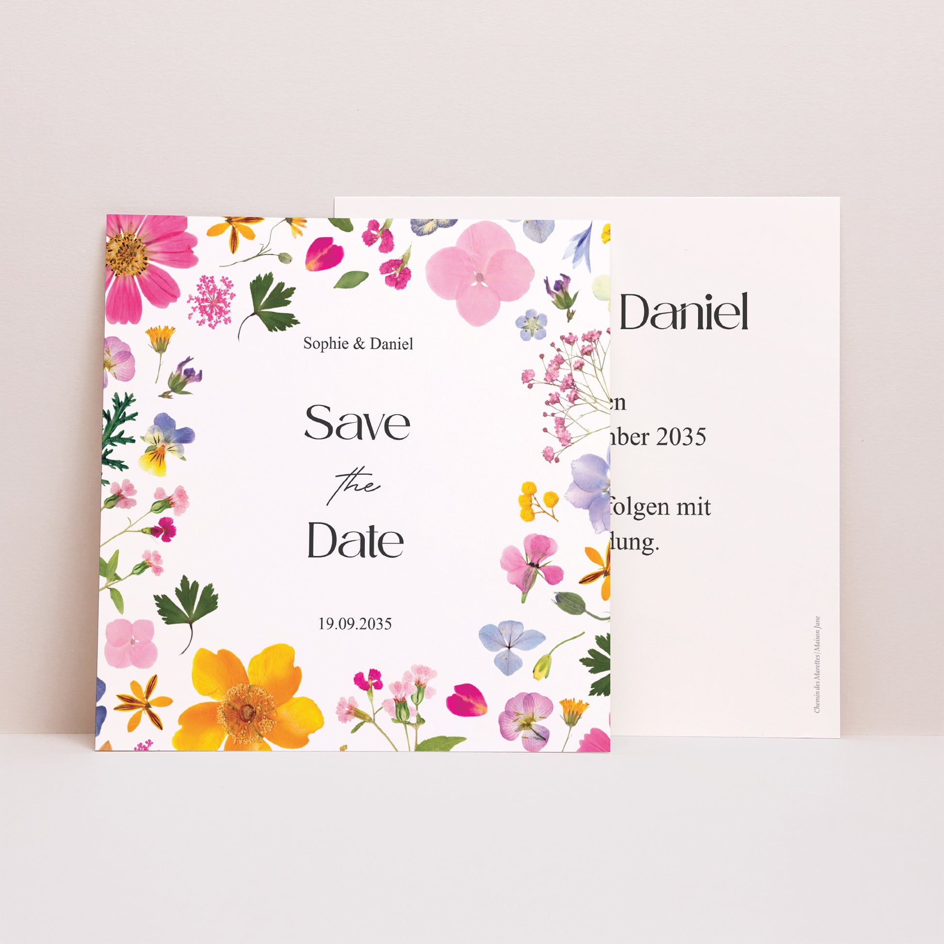 Save the date Karte Hochzeit Quadrat Landsymphonie foto N° 1