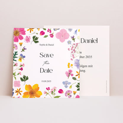 Save the date Karte Hochzeit Quadrat Landsymphonie foto N° 1