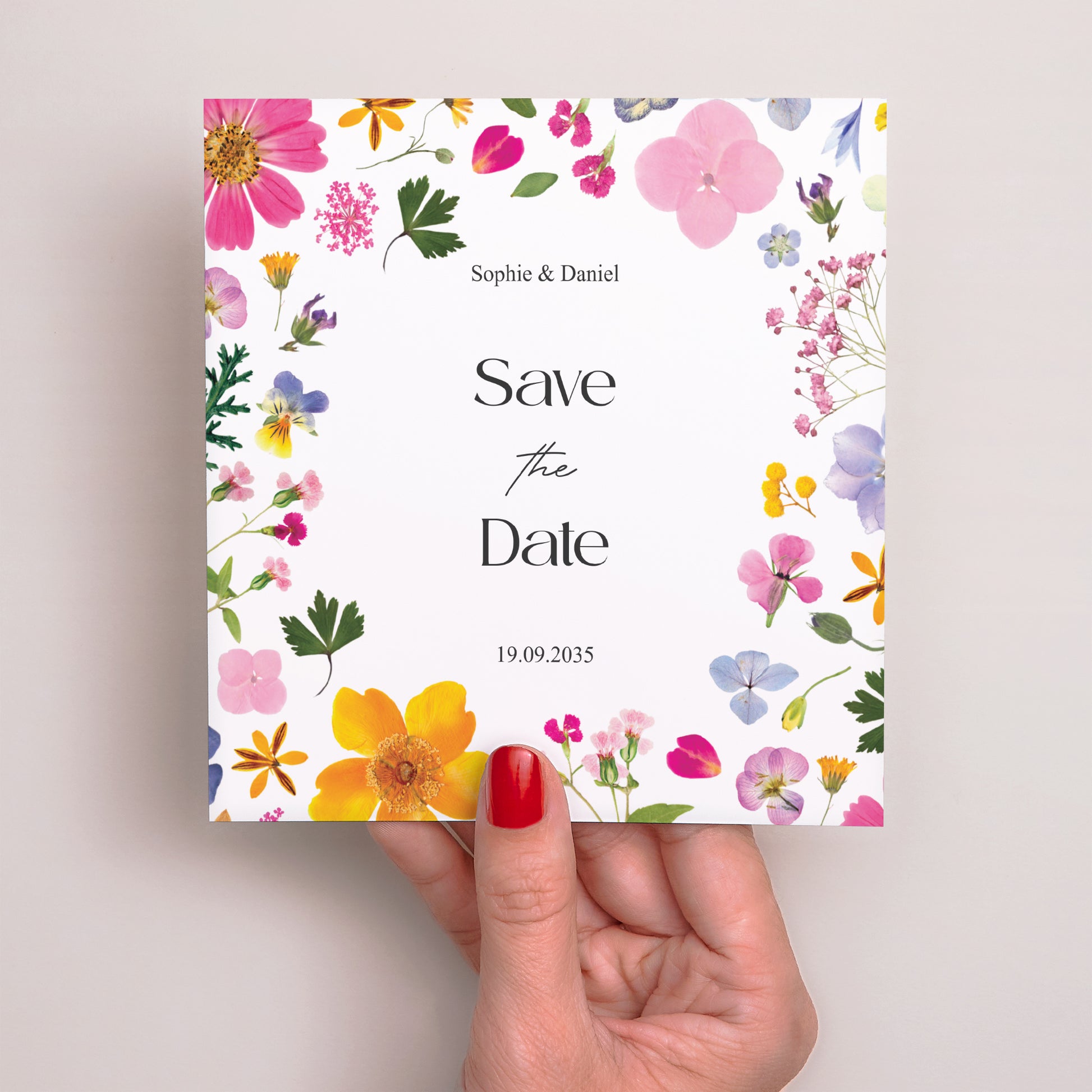 Save the date Karte Hochzeit Quadrat Landsymphonie foto N° 2