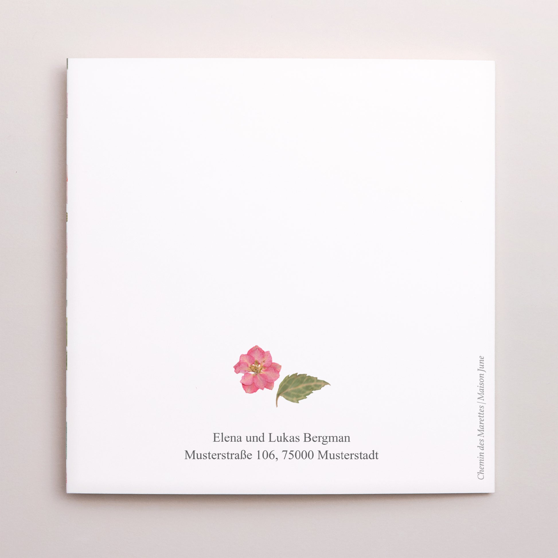 Dankeskarte Hochzeit Asymmetrisches Triptychon Blumenpoesie foto N° 3