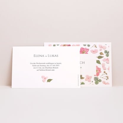 Einladungskarte Hochzeit Landschaft Blumenpoesie foto N° 2