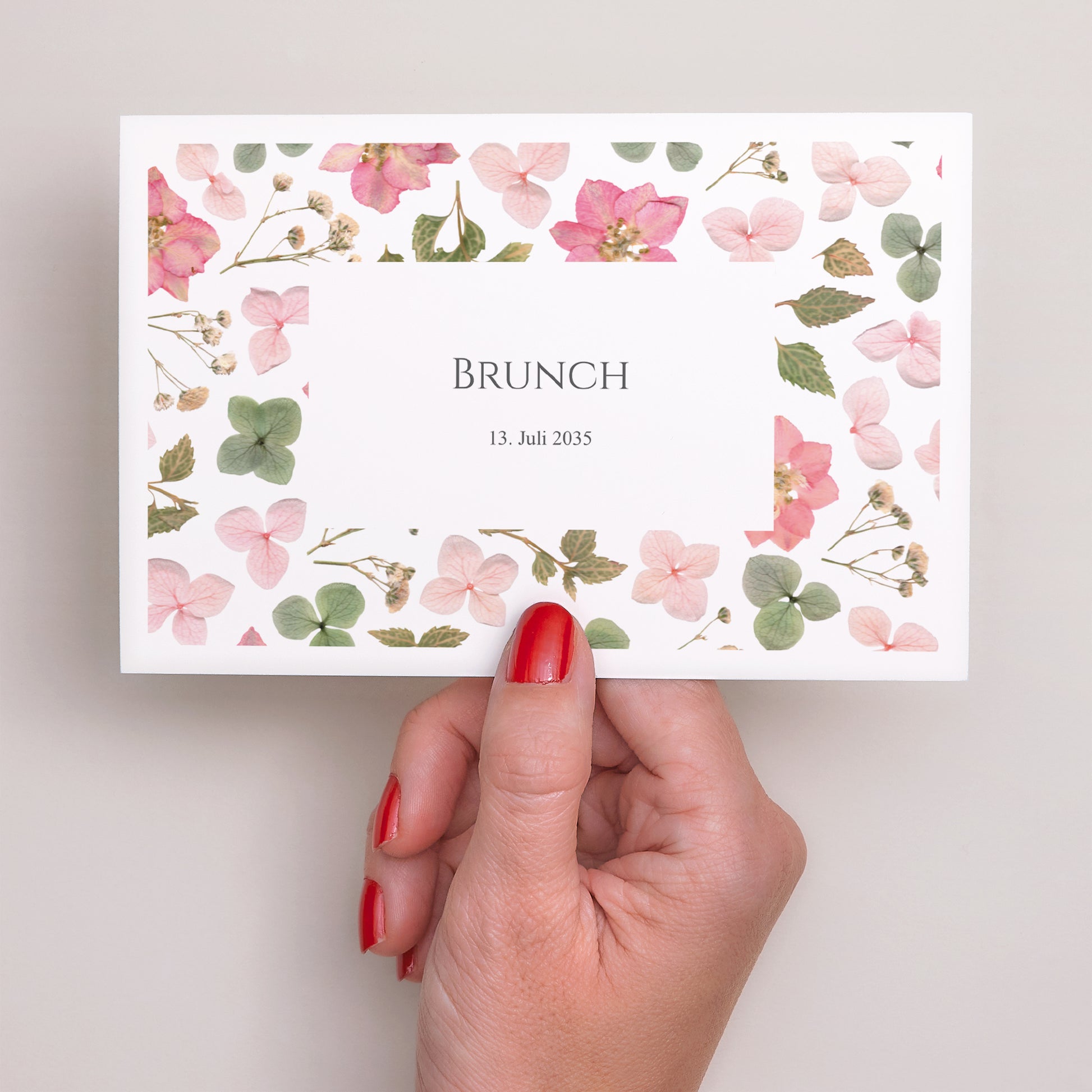 Einladungskarte Hochzeit Landschaft Blumenpoesie foto N° 3