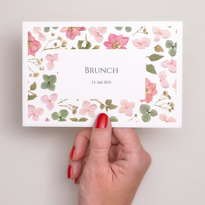 Einladungskarte Hochzeit Landschaft Blumenpoesie foto N° 3