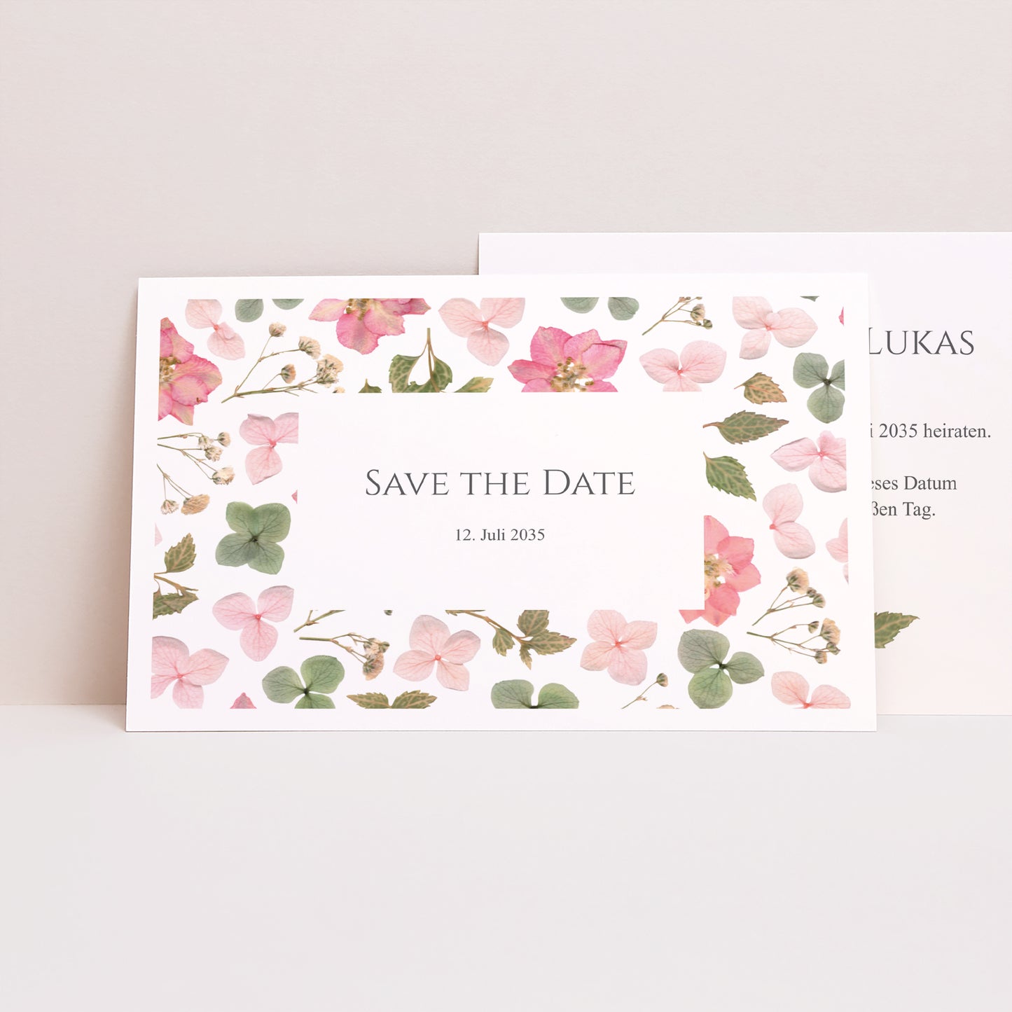Save the date Karte Hochzeit Landschaft Blumenpoesie foto N° 1
