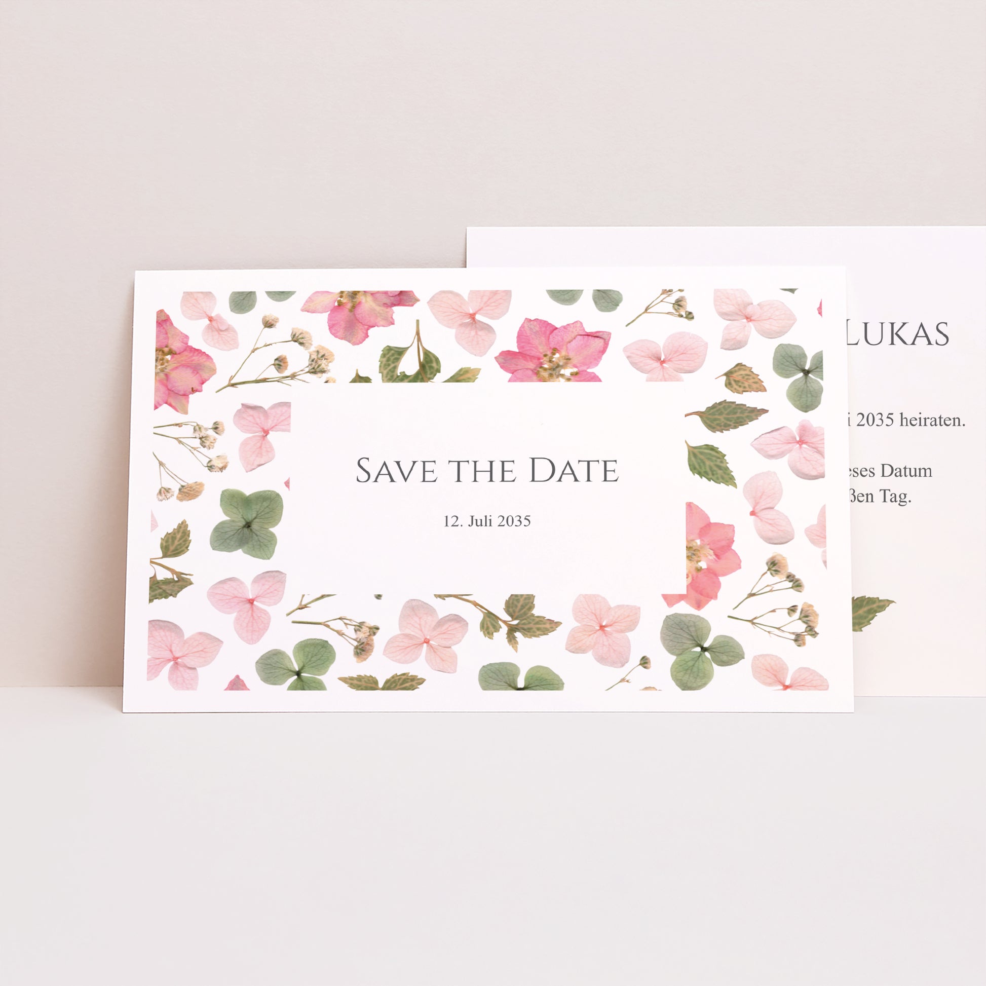 Save the date Karte Hochzeit Landschaft Blumenpoesie foto N° 1