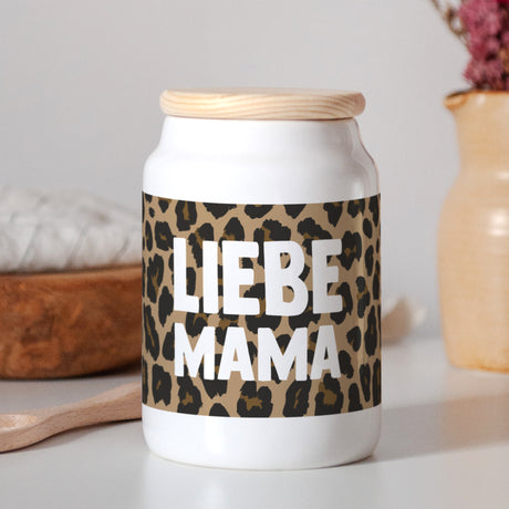 Keramiktopf Objekte 65 cl Mama der Liebe Leopard
