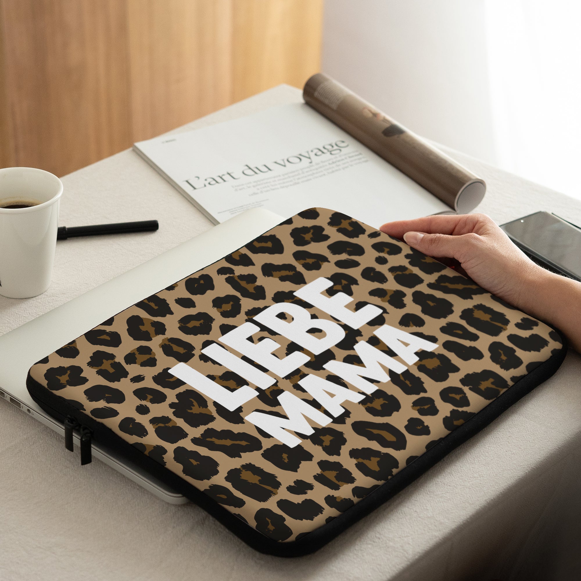 Laptophülle Objekte 15 Zoll Mama der Liebe Leopard foto N° 2
